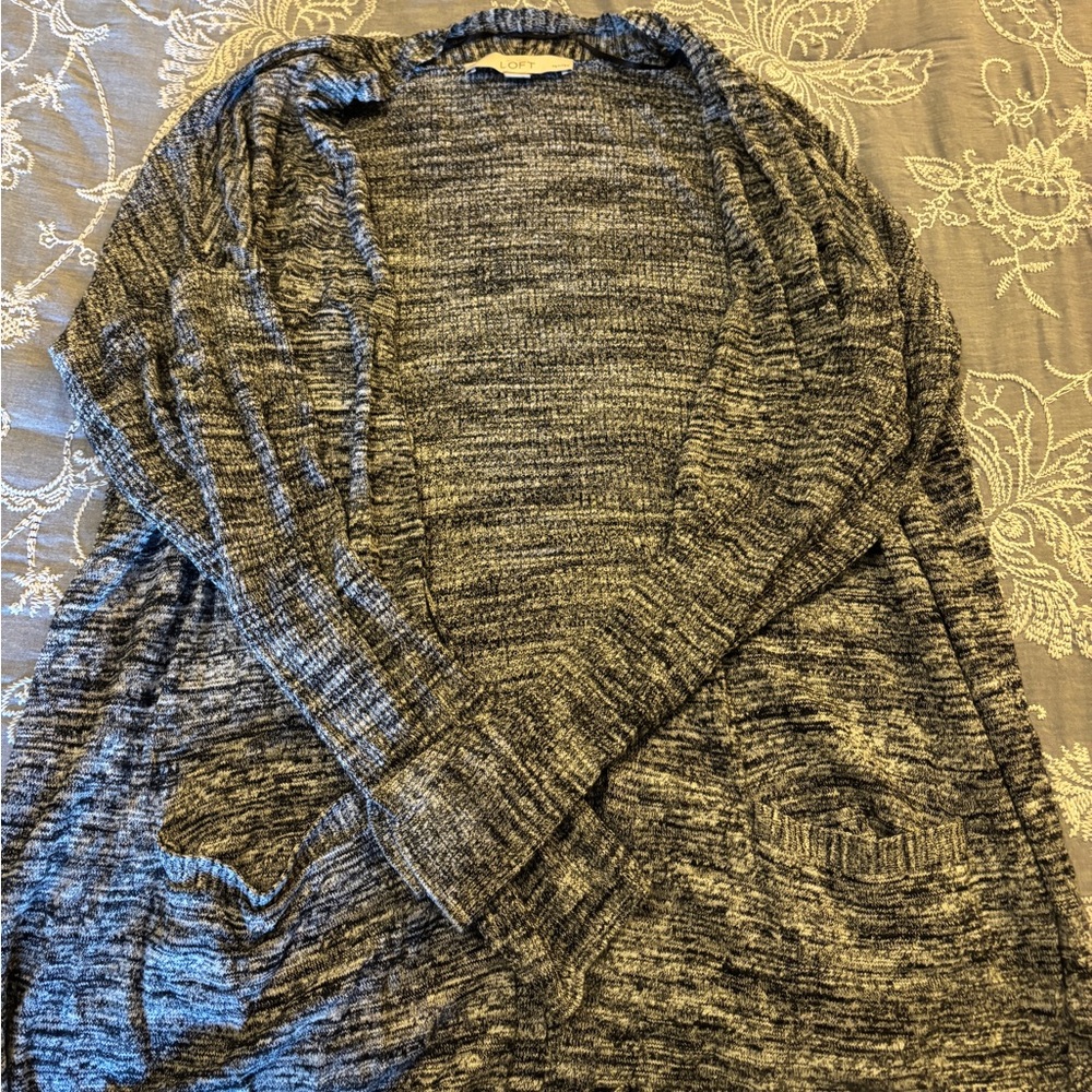 LOFT Black and White Knit Sweater